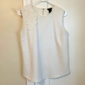 Ann Taylor Factory White Sleeveless Blouse (Size S)